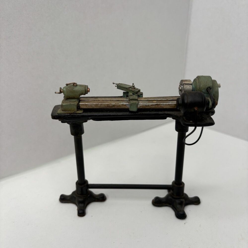 RARE Artisan Ron Bufton Metal Workshop Lathe Machine 1:12 Dollhouse Miniature - Picture 2 of 16